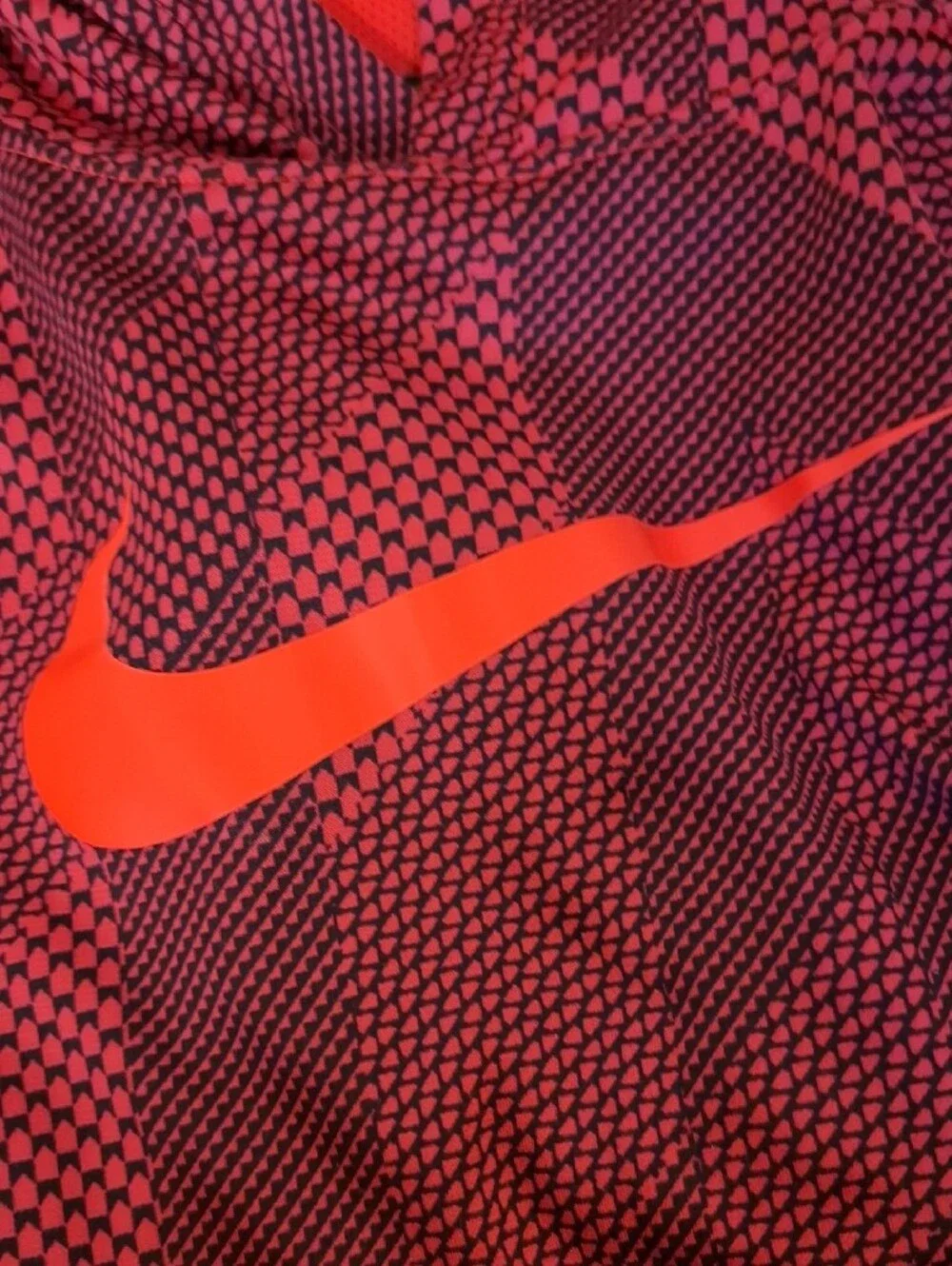 Nike Red and Black Geometric Patterned Kids Hoodie